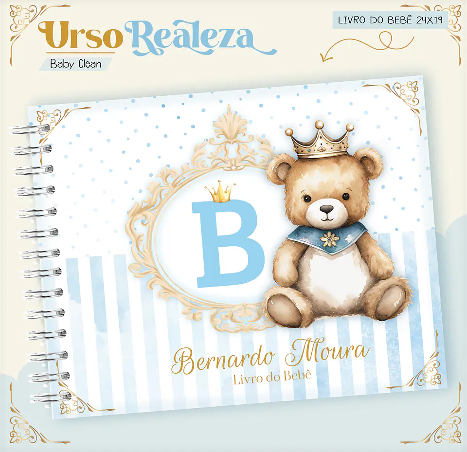 Arquivo Combo Encadernação Baby Ursinho Realeza Alfabeto 15