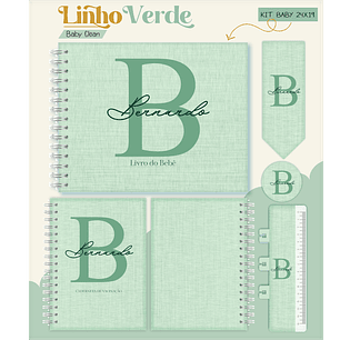 Arquivo Combo Encadernação Baby Linho Verde Alfabeto
