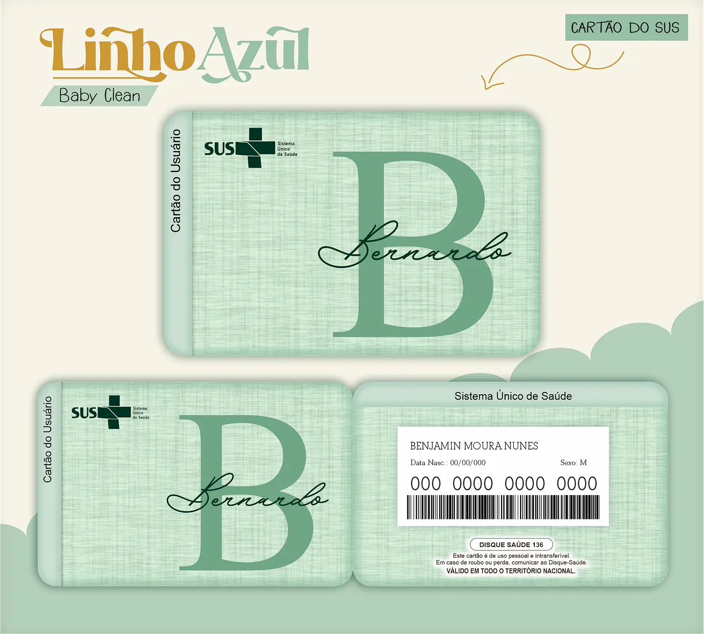 Arquivo Combo Encadernação Baby Linho Verde Alfabeto 3