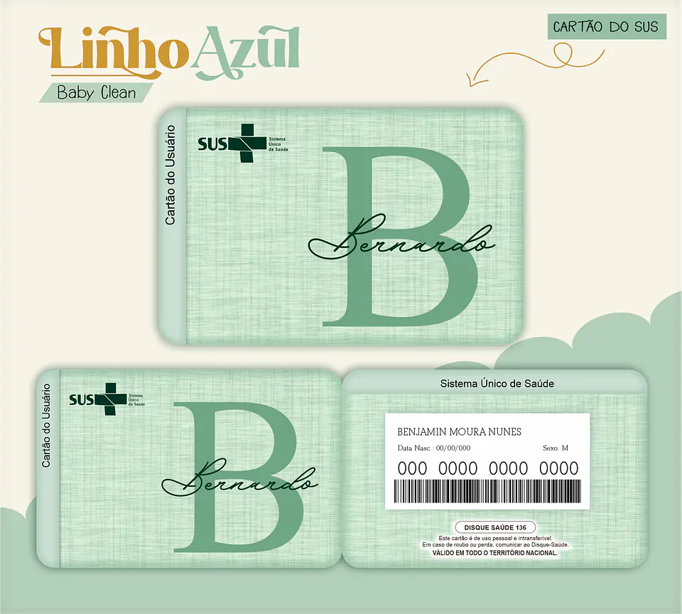 Arquivo Combo Encadernação Baby Linho Verde Alfabeto 3