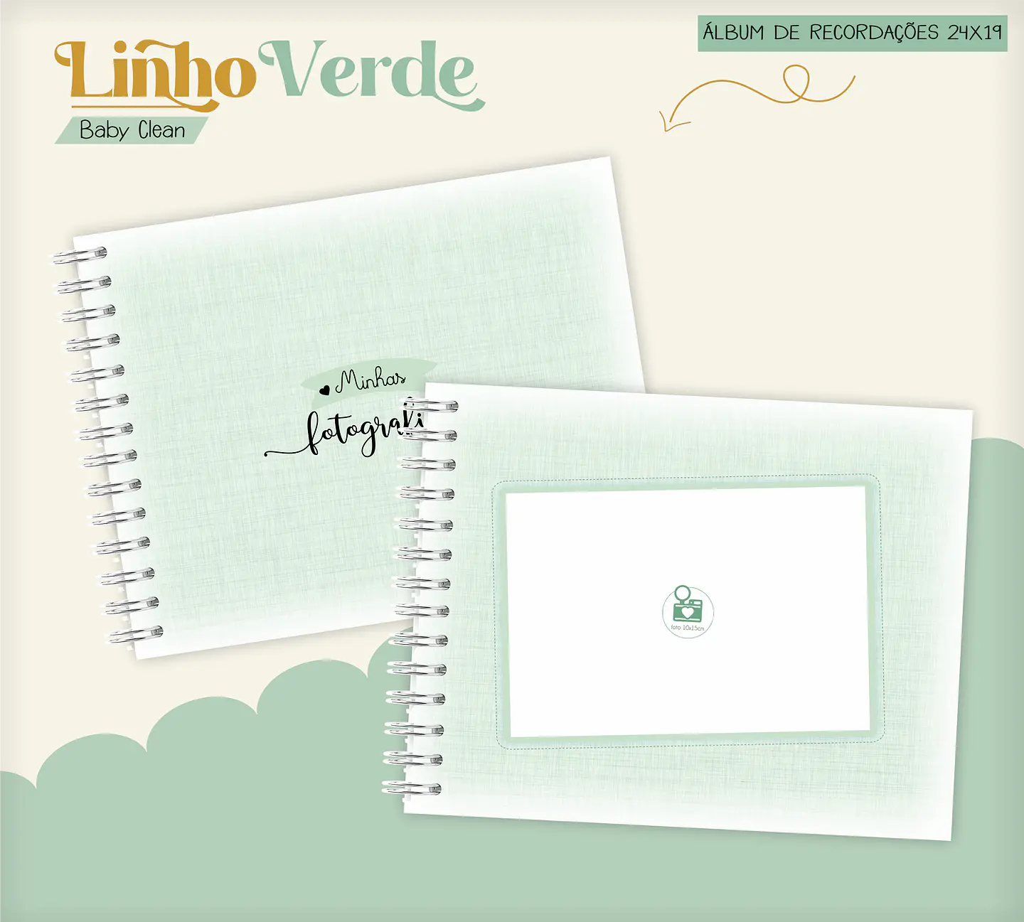 Arquivo Combo Encadernação Baby Linho Verde Alfabeto 6