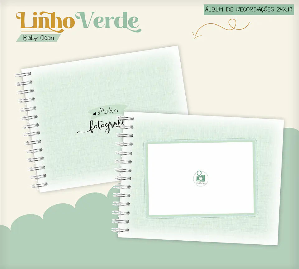 Arquivo Combo Encadernação Baby Linho Verde Alfabeto 6