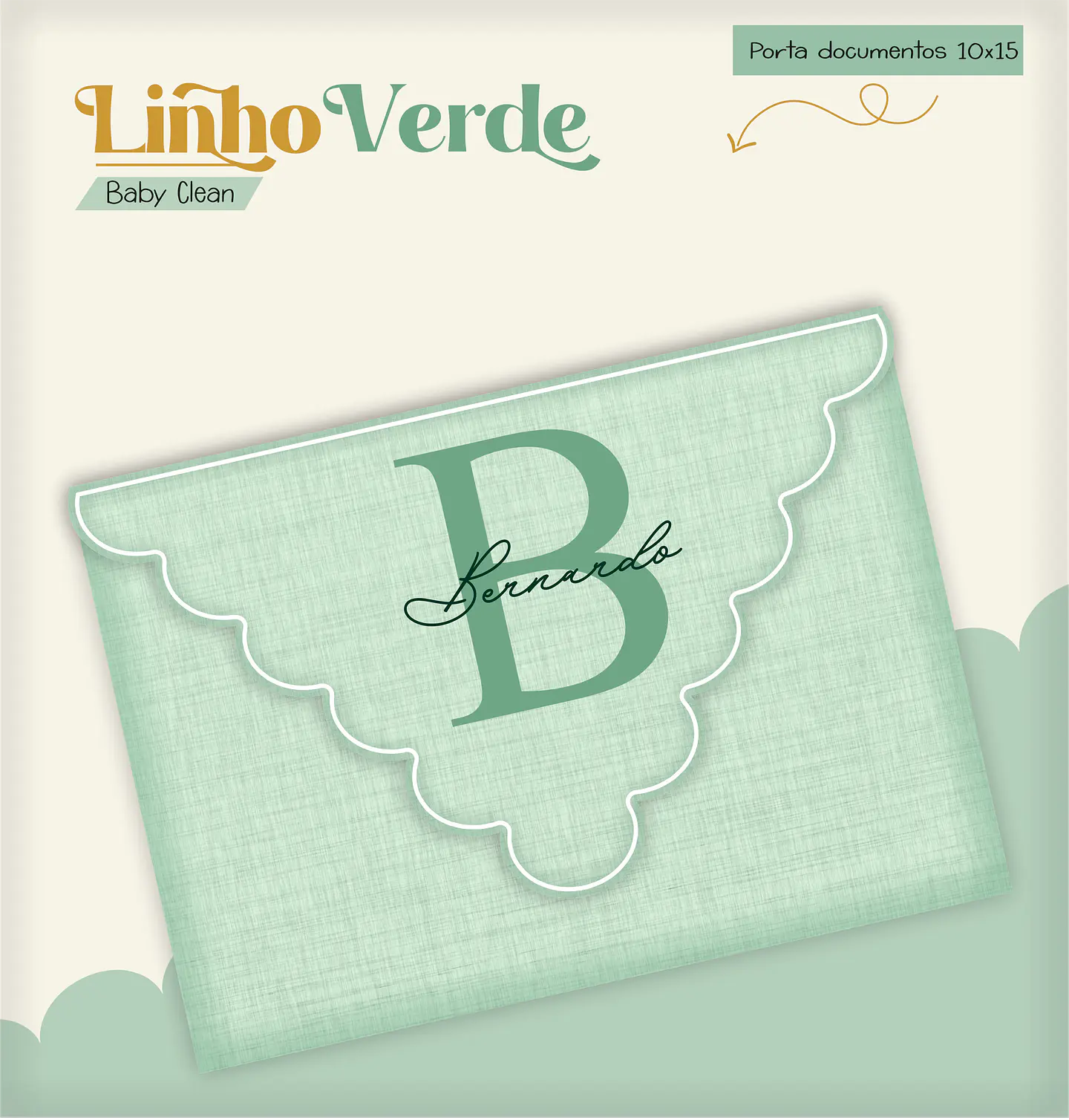 Arquivo Combo Encadernação Baby Linho Verde Alfabeto 12