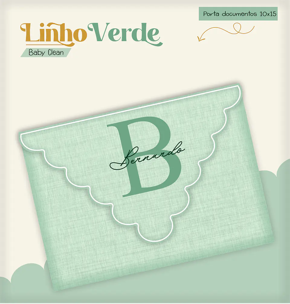 Arquivo Combo Encadernação Baby Linho Verde Alfabeto 12