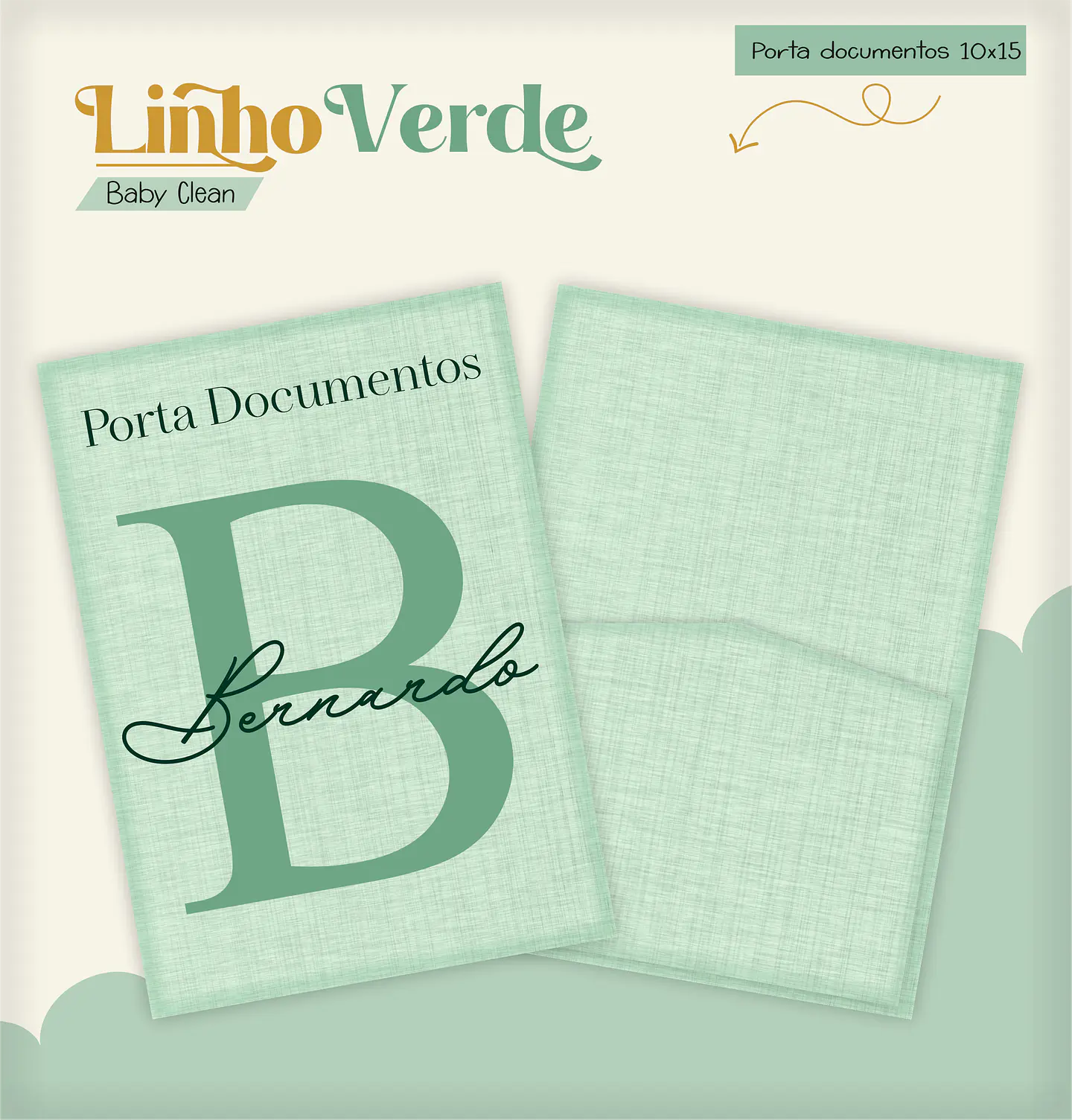 Arquivo Combo Encadernação Baby Linho Verde Alfabeto 13
