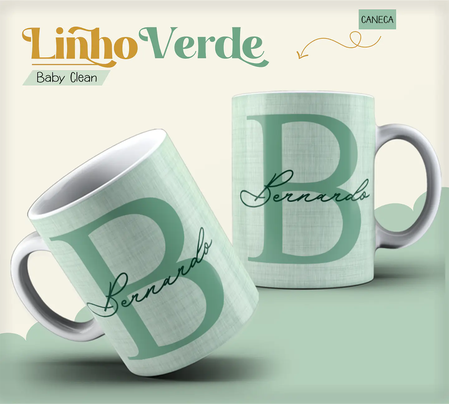 Arquivo Combo Encadernação Baby Linho Verde Alfabeto 15