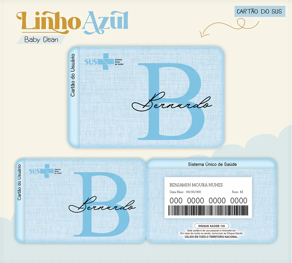 Arquivo Combo Encadernação Baby Linho Azul Alfabeto 4