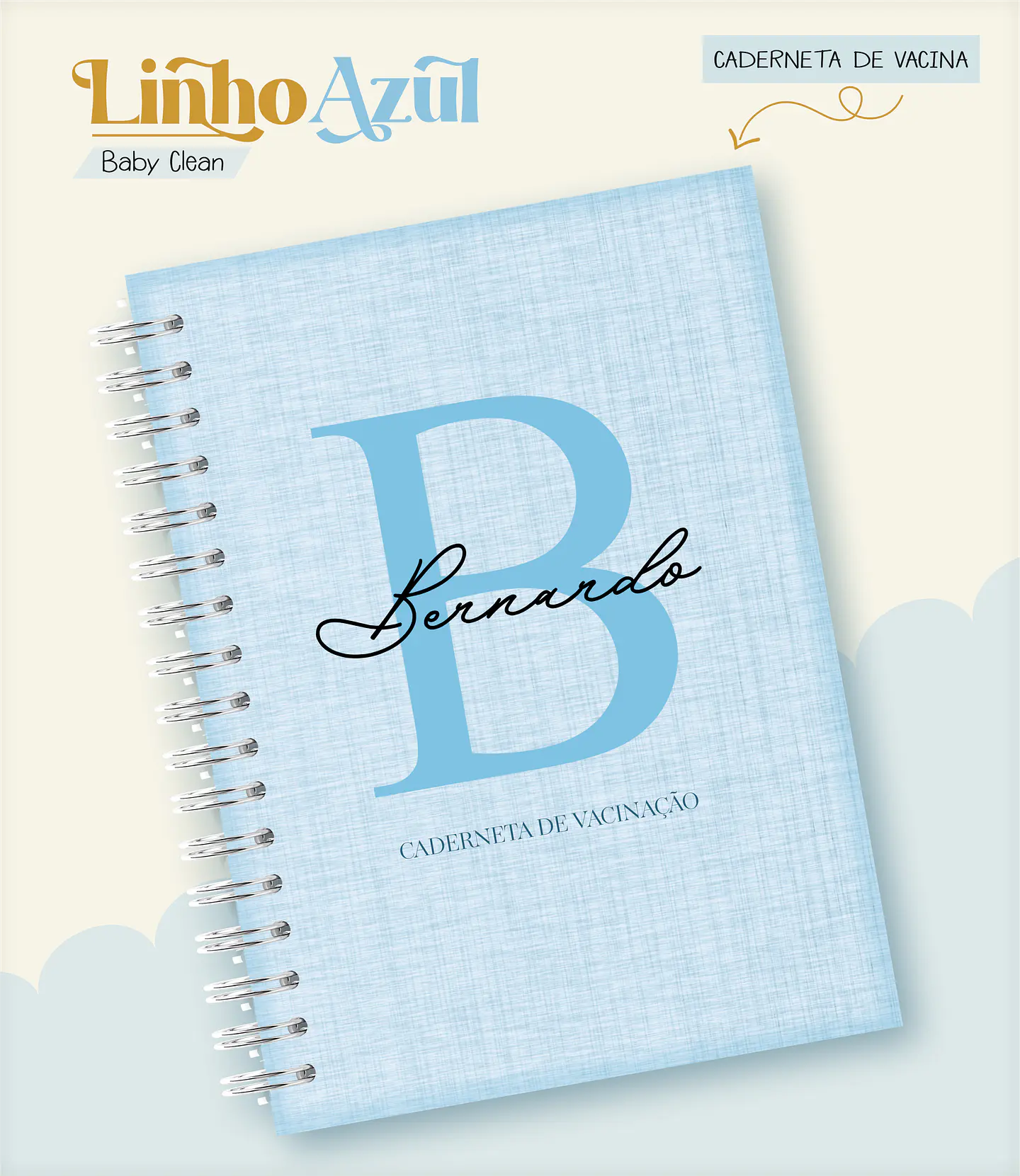 Arquivo Combo Encadernação Baby Linho Azul Alfabeto 6