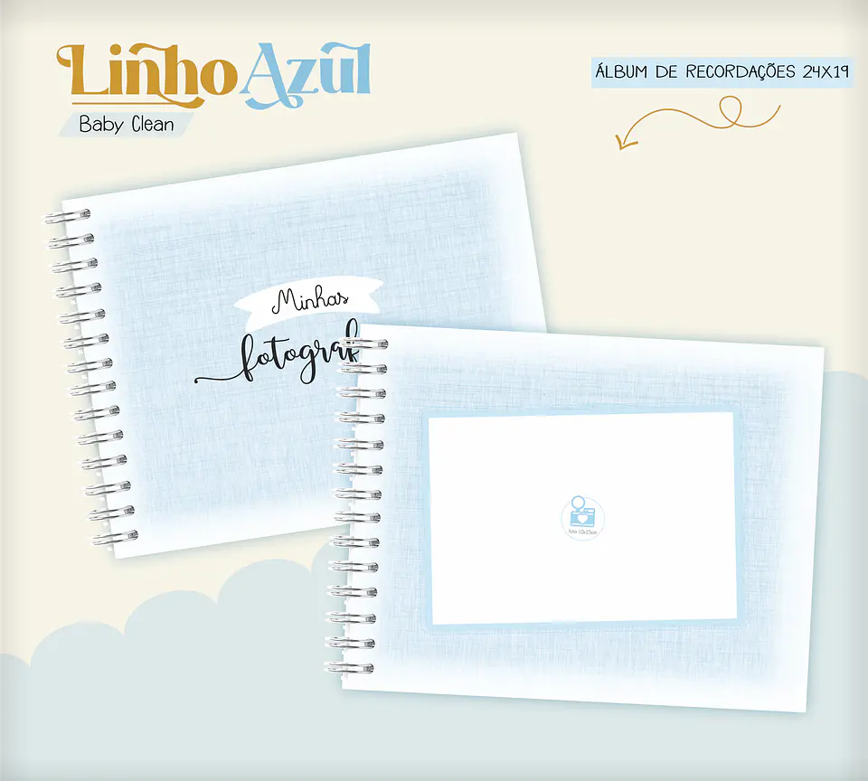 Arquivo Combo Encadernação Baby Linho Azul Alfabeto 7