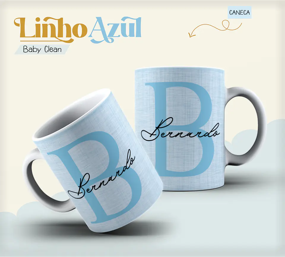 Arquivo Combo Encadernação Baby Linho Azul Alfabeto 15
