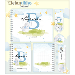 Arquivo Combo Encadernação Baby Elefantinho Azul