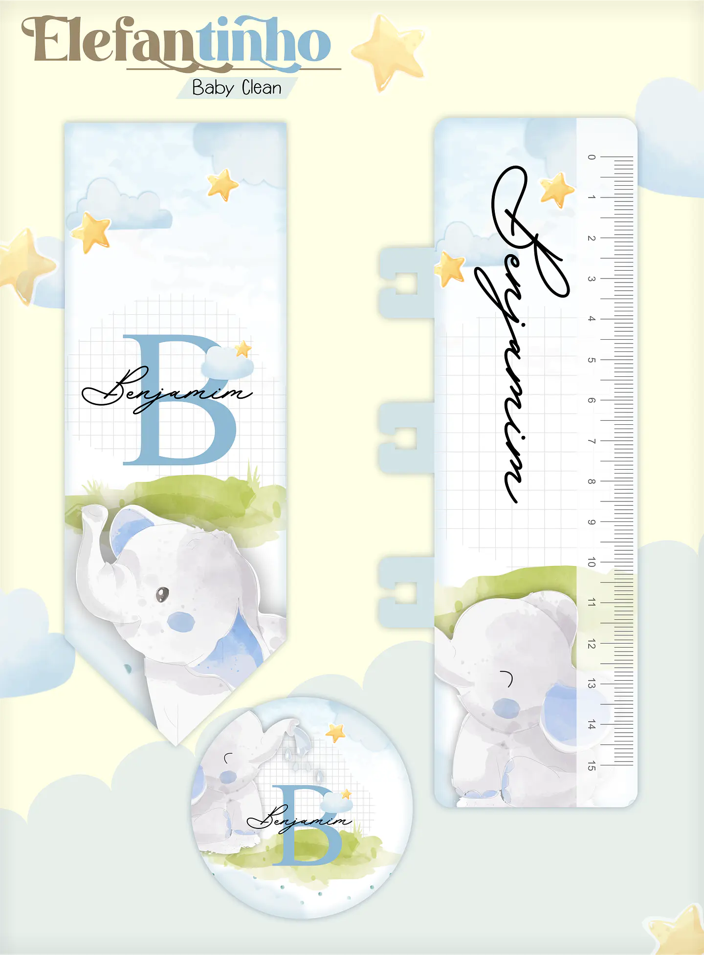 Arquivo Combo Encadernação Baby Elefantinho Azul 2