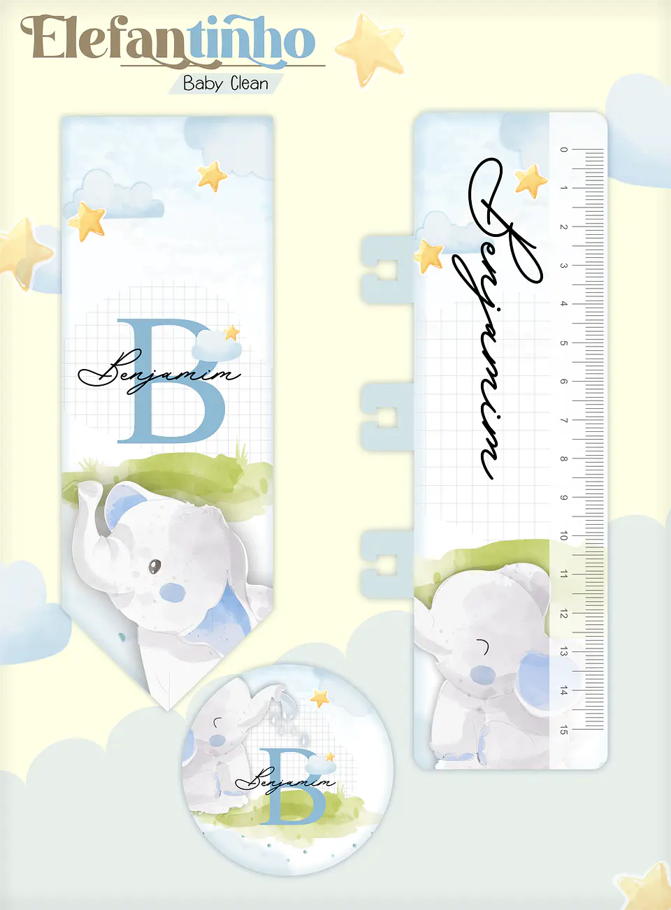 Arquivo Combo Encadernação Baby Elefantinho Azul 2