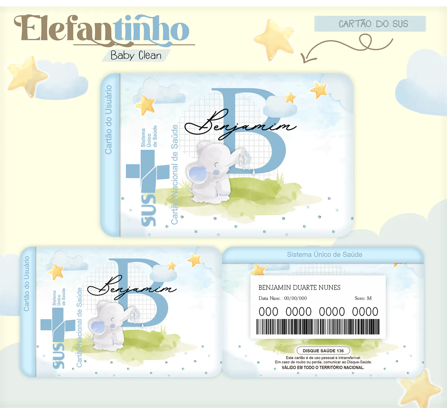 Arquivo Combo Encadernação Baby Elefantinho Azul 4