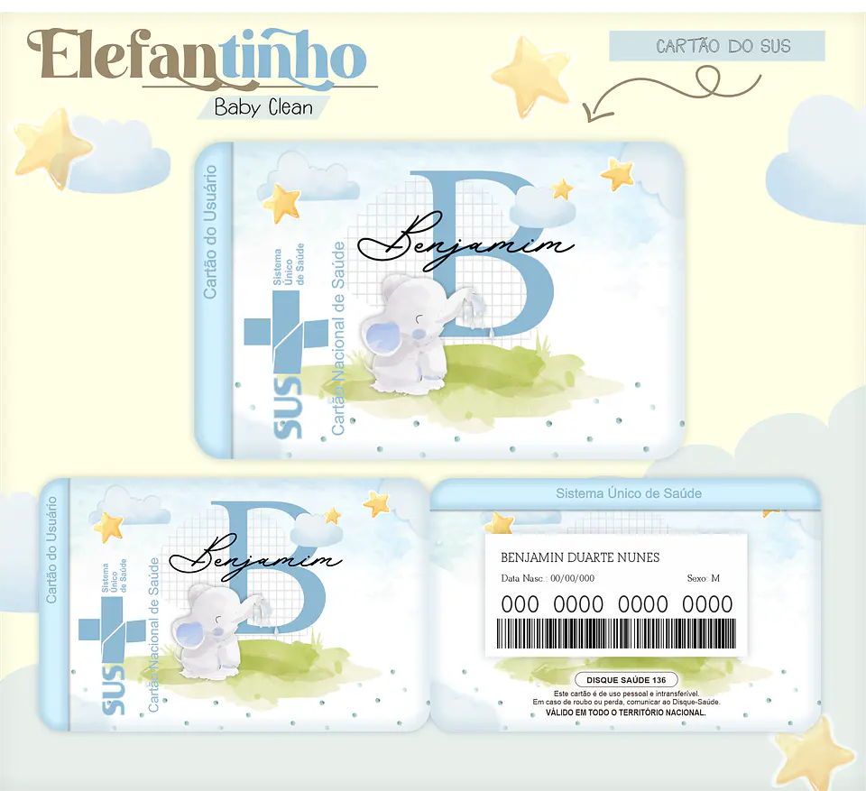 Arquivo Combo Encadernação Baby Elefantinho Azul 4