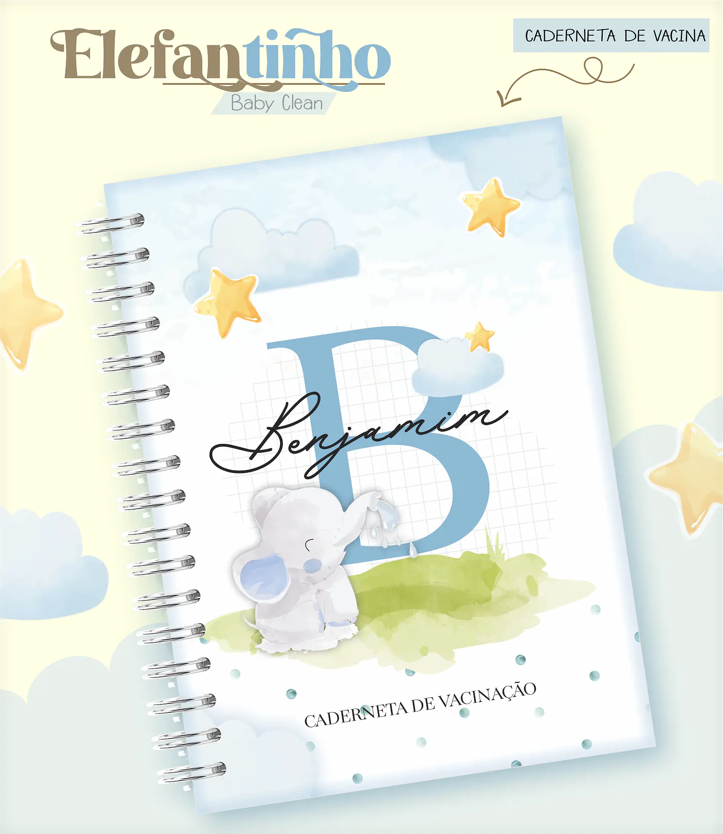 Arquivo Combo Encadernação Baby Elefantinho Azul 6