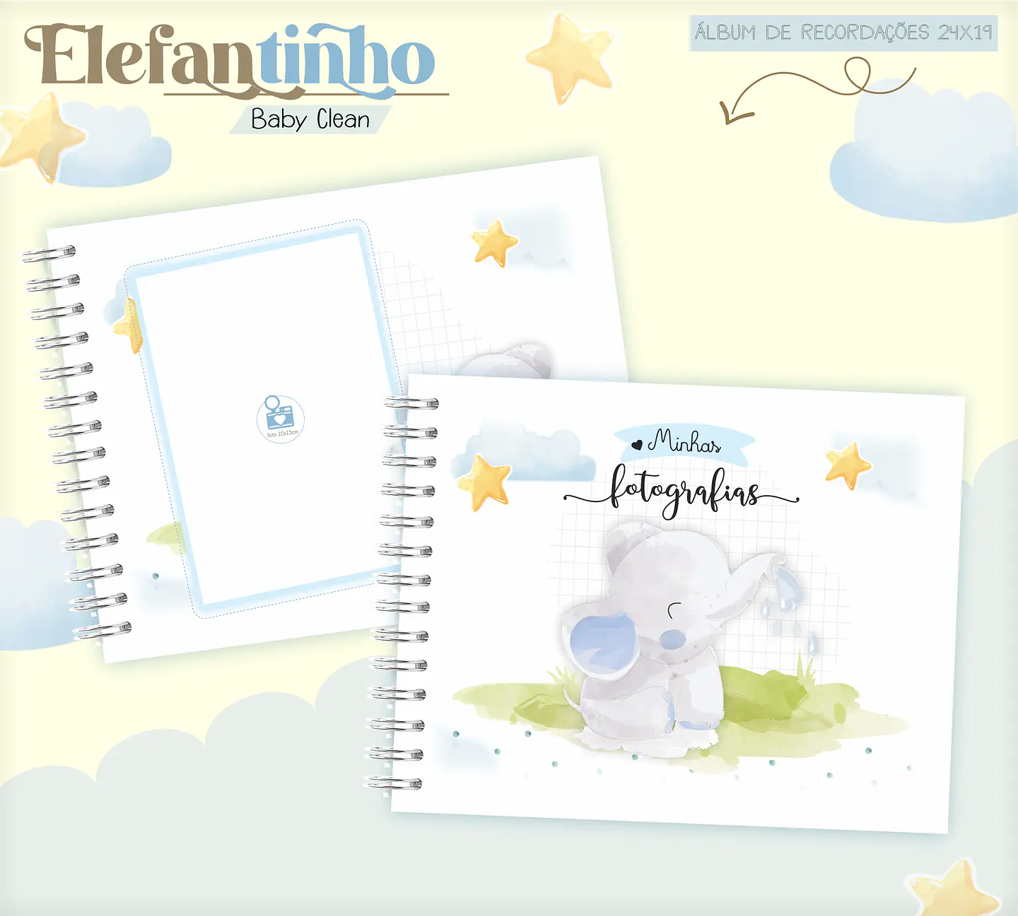 Arquivo Combo Encadernação Baby Elefantinho Azul 7