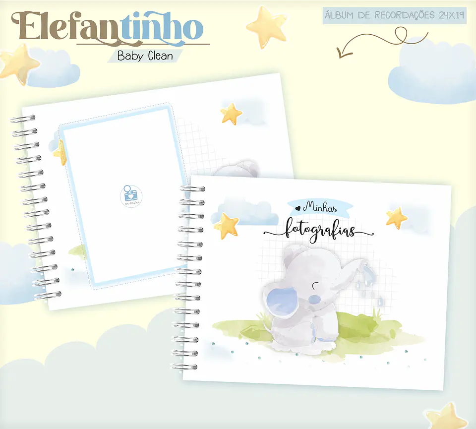 Arquivo Combo Encadernação Baby Elefantinho Azul 7