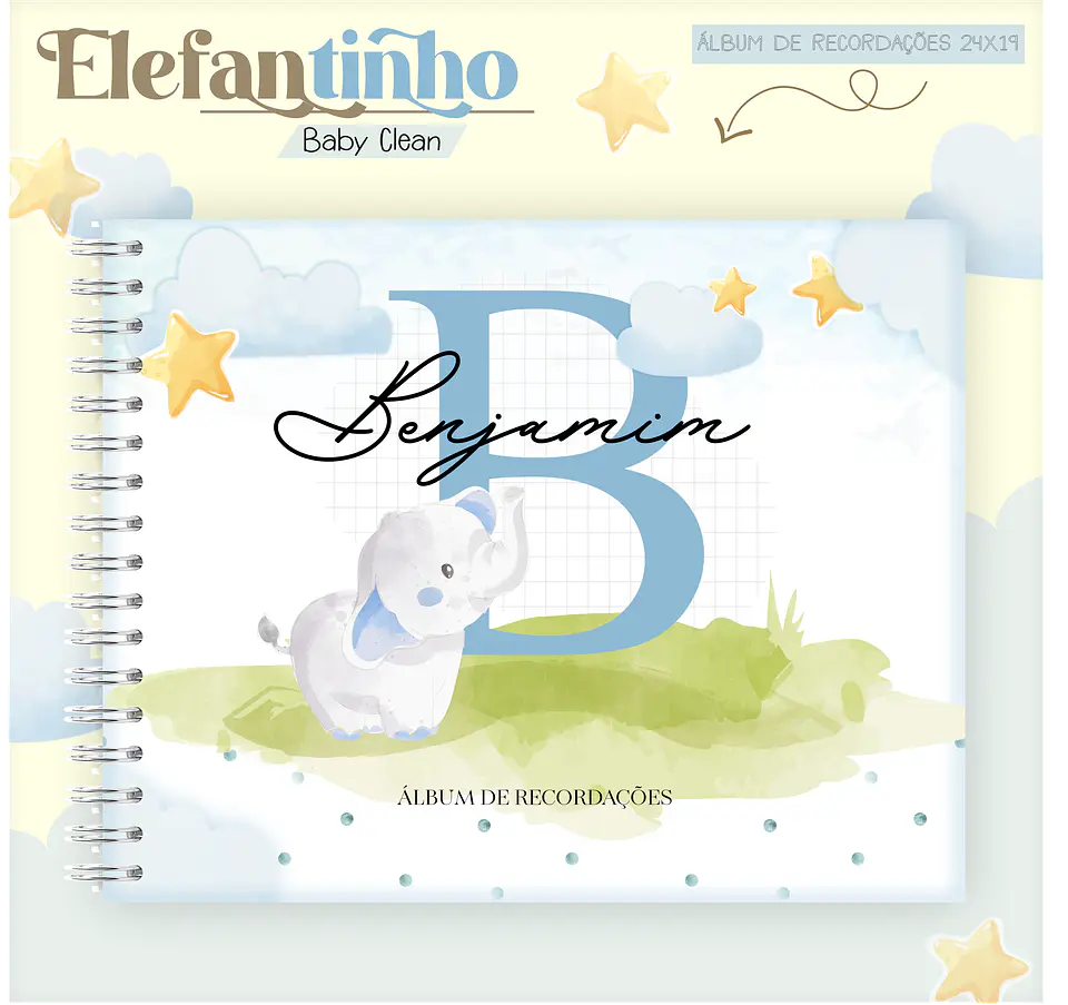 Arquivo Combo Encadernação Baby Elefantinho Azul 8