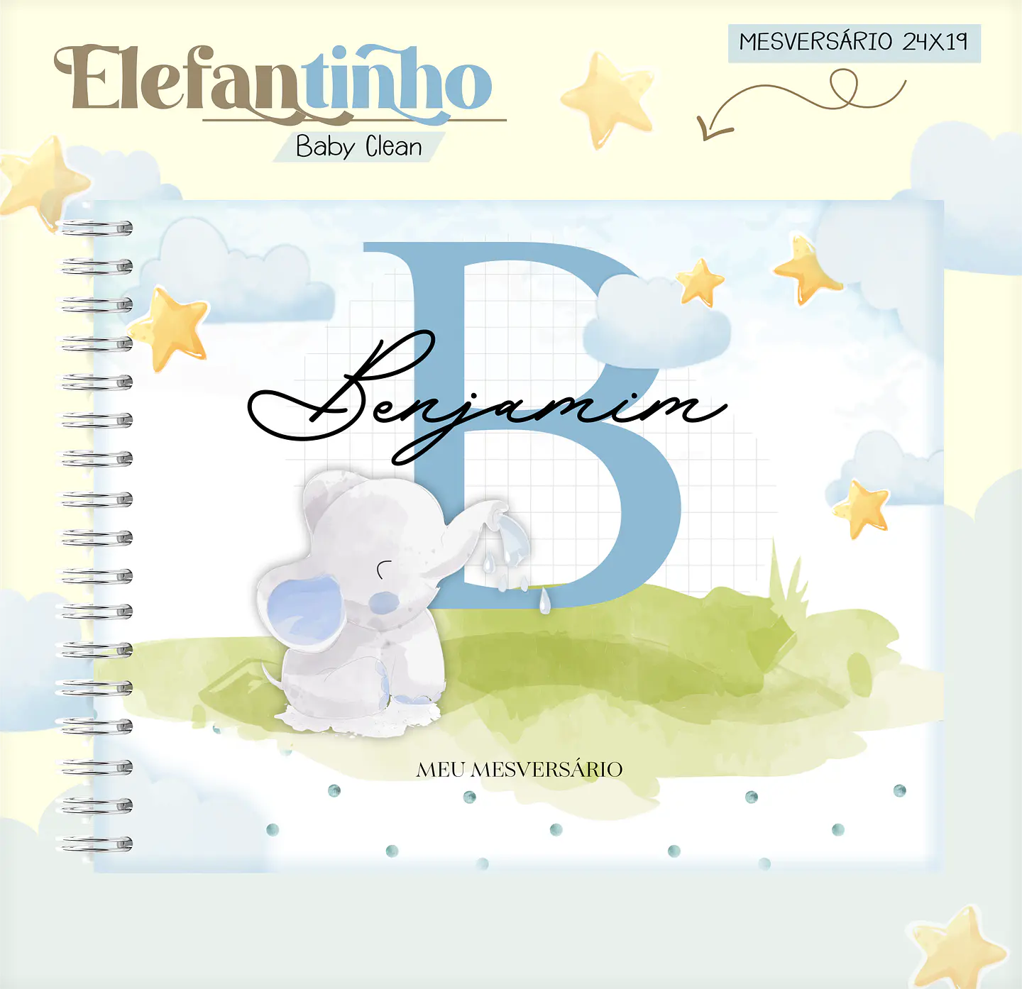 Arquivo Combo Encadernação Baby Elefantinho Azul 10
