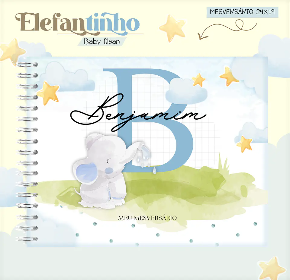 Arquivo Combo Encadernação Baby Elefantinho Azul 10