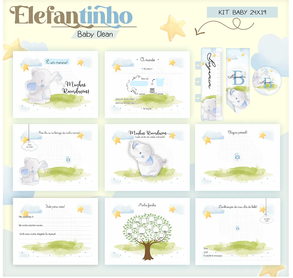 Arquivo Combo Encadernação Baby Elefantinho Azul 11