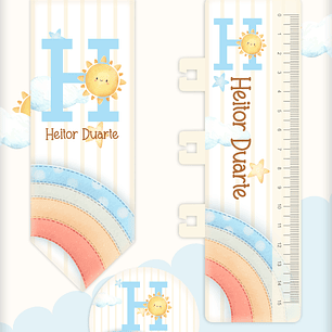 Arquivo Combo Encadernação Baby Sunshine Arco Iris Azul Alfabeto