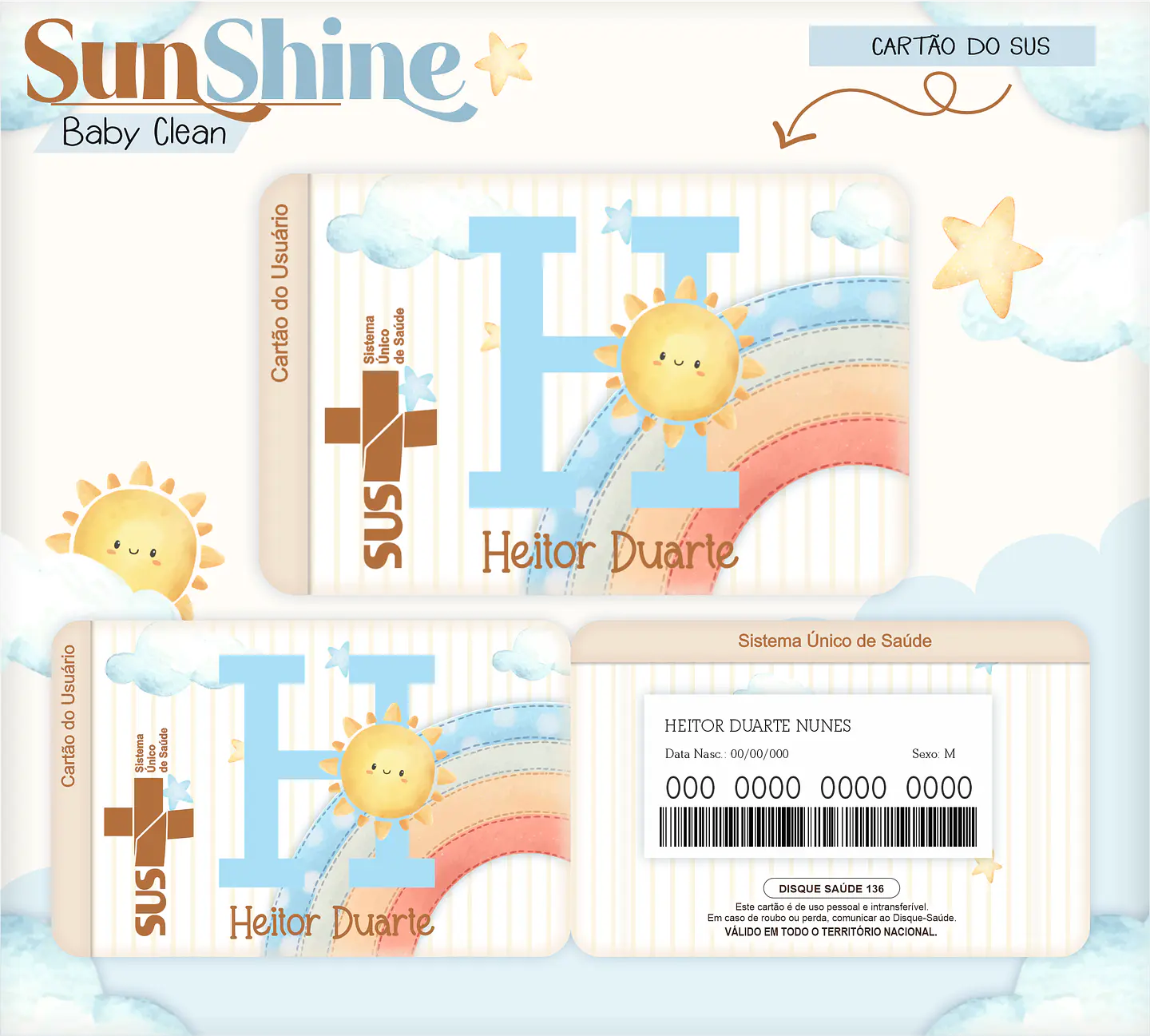 Arquivo Combo Encadernação Baby Sunshine Arco Iris Azul Alfabeto 4