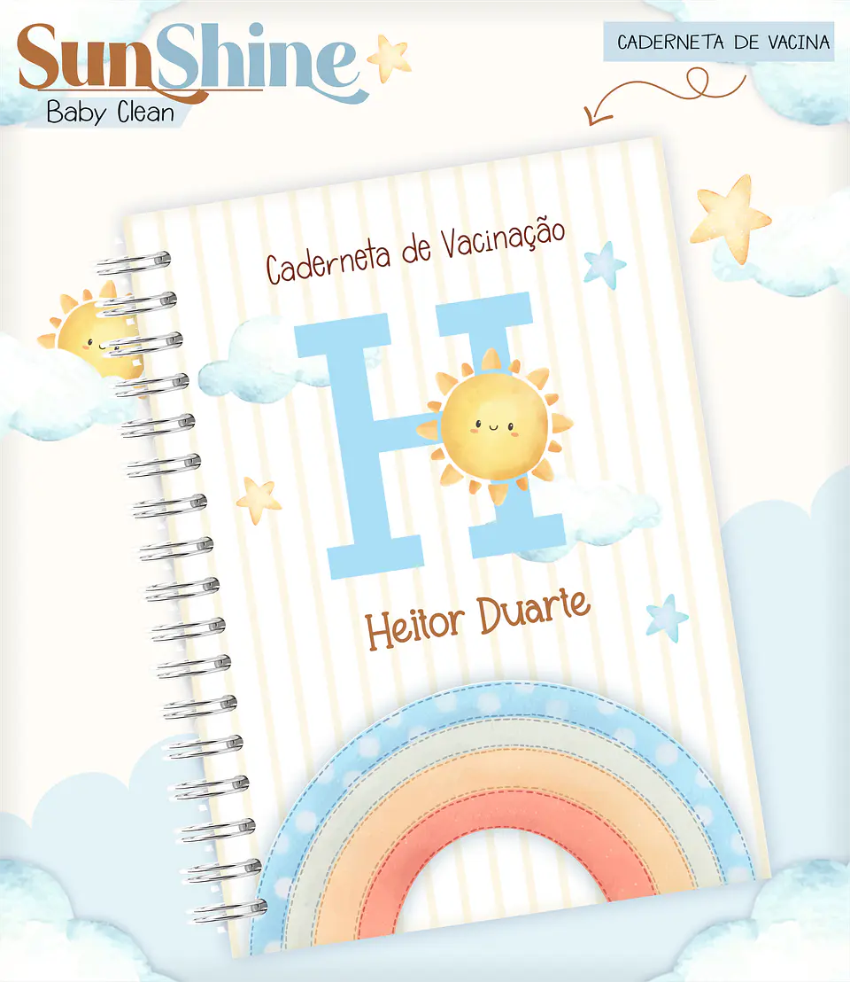 Arquivo Combo Encadernação Baby Sunshine Arco Iris Azul Alfabeto 6