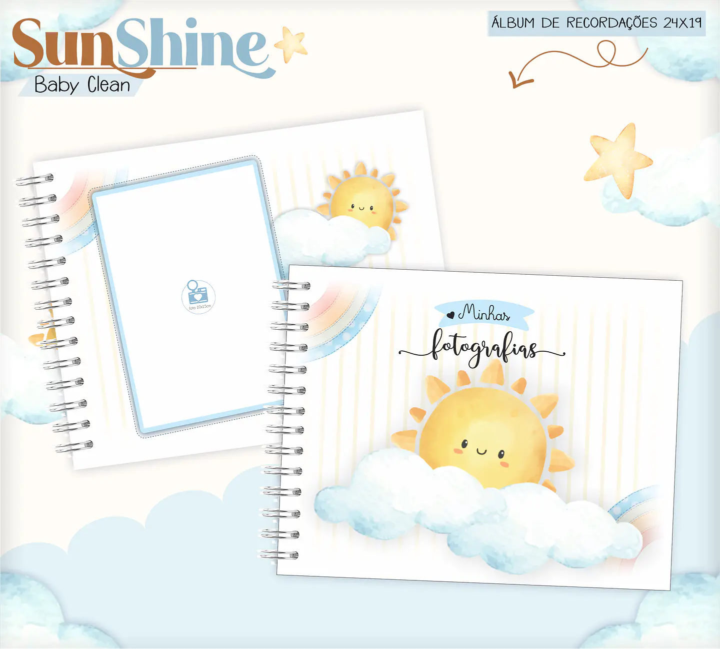 Arquivo Combo Encadernação Baby Sunshine Arco Iris Azul Alfabeto 7