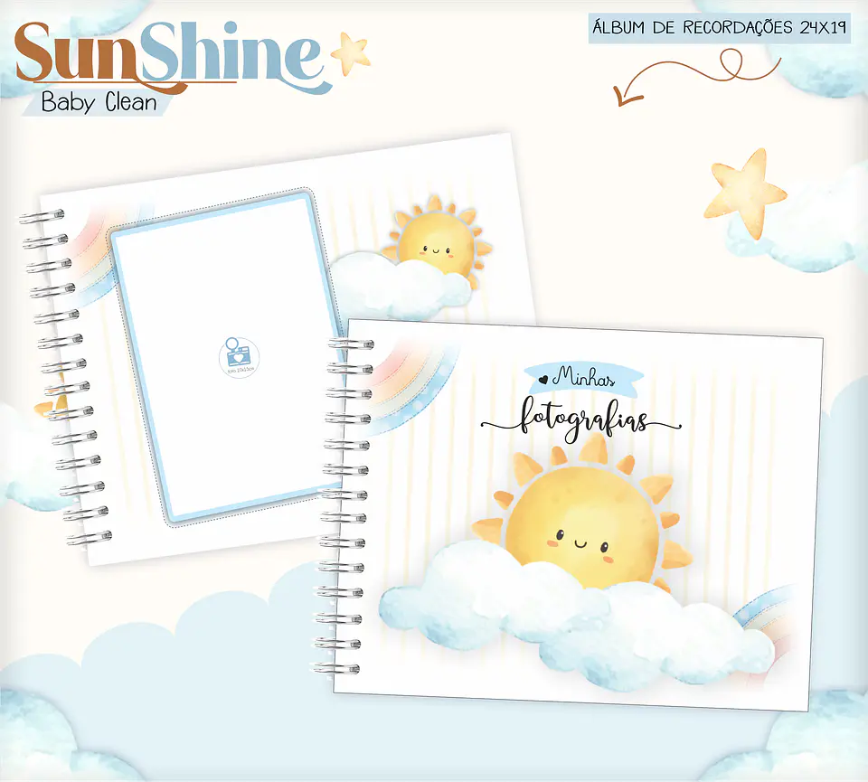 Arquivo Combo Encadernação Baby Sunshine Arco Iris Azul Alfabeto 7