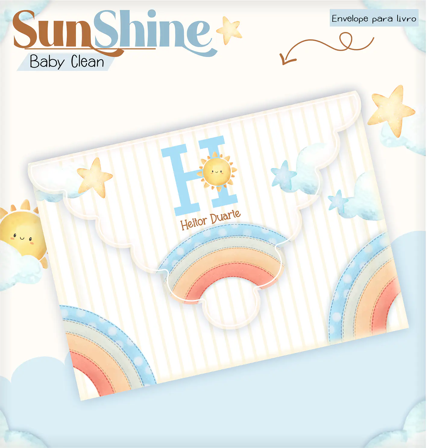 Arquivo Combo Encadernação Baby Sunshine Arco Iris Azul Alfabeto 13