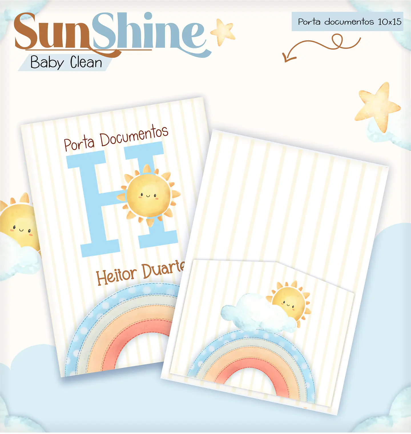 Arquivo Combo Encadernação Baby Sunshine Arco Iris Azul Alfabeto 14