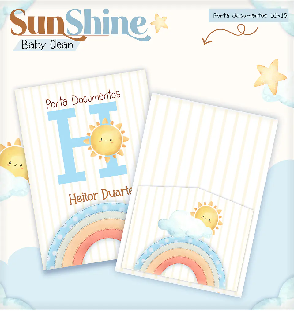 Arquivo Combo Encadernação Baby Sunshine Arco Iris Azul Alfabeto 14