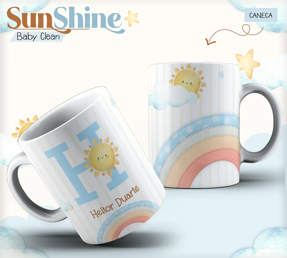 Arquivo Combo Encadernação Baby Sunshine Arco Iris Azul Alfabeto 16