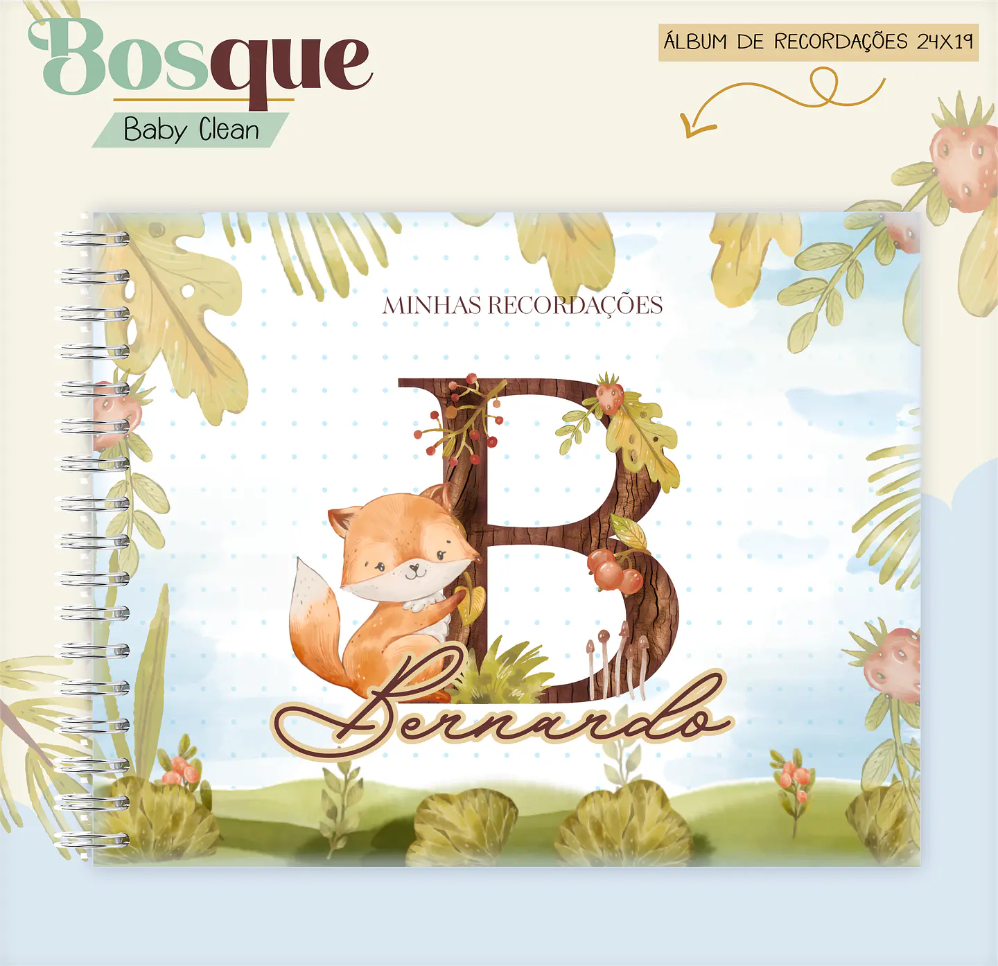 Arquivo Combo Encadernação Baby Bosque Raposinha Alfabeto 9