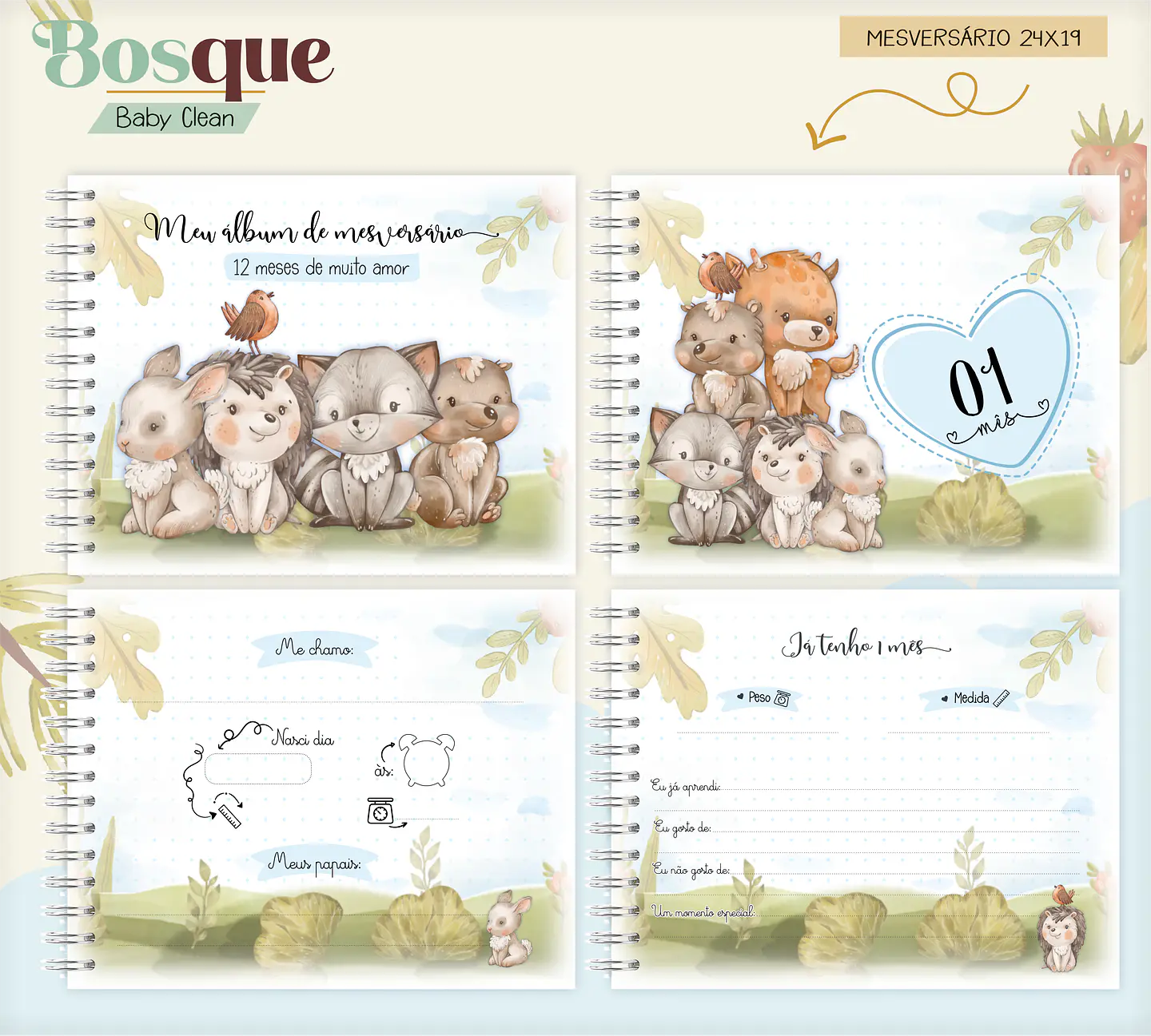 Arquivo Combo Encadernação Baby Bosque Raposinha Alfabeto 10