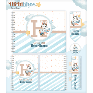 Arquivo Combo Encadernação Baby Coelhinho Aviador Alfabeto