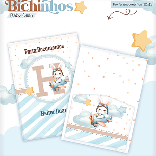 Arquivo Combo Encadernação Baby Coelhinho Aviador Alfabeto