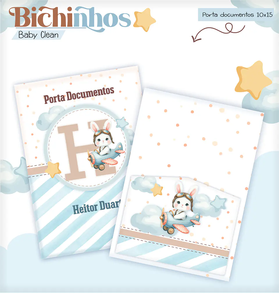 Arquivo Combo Encadernação Baby Coelhinho Aviador Alfabeto 2