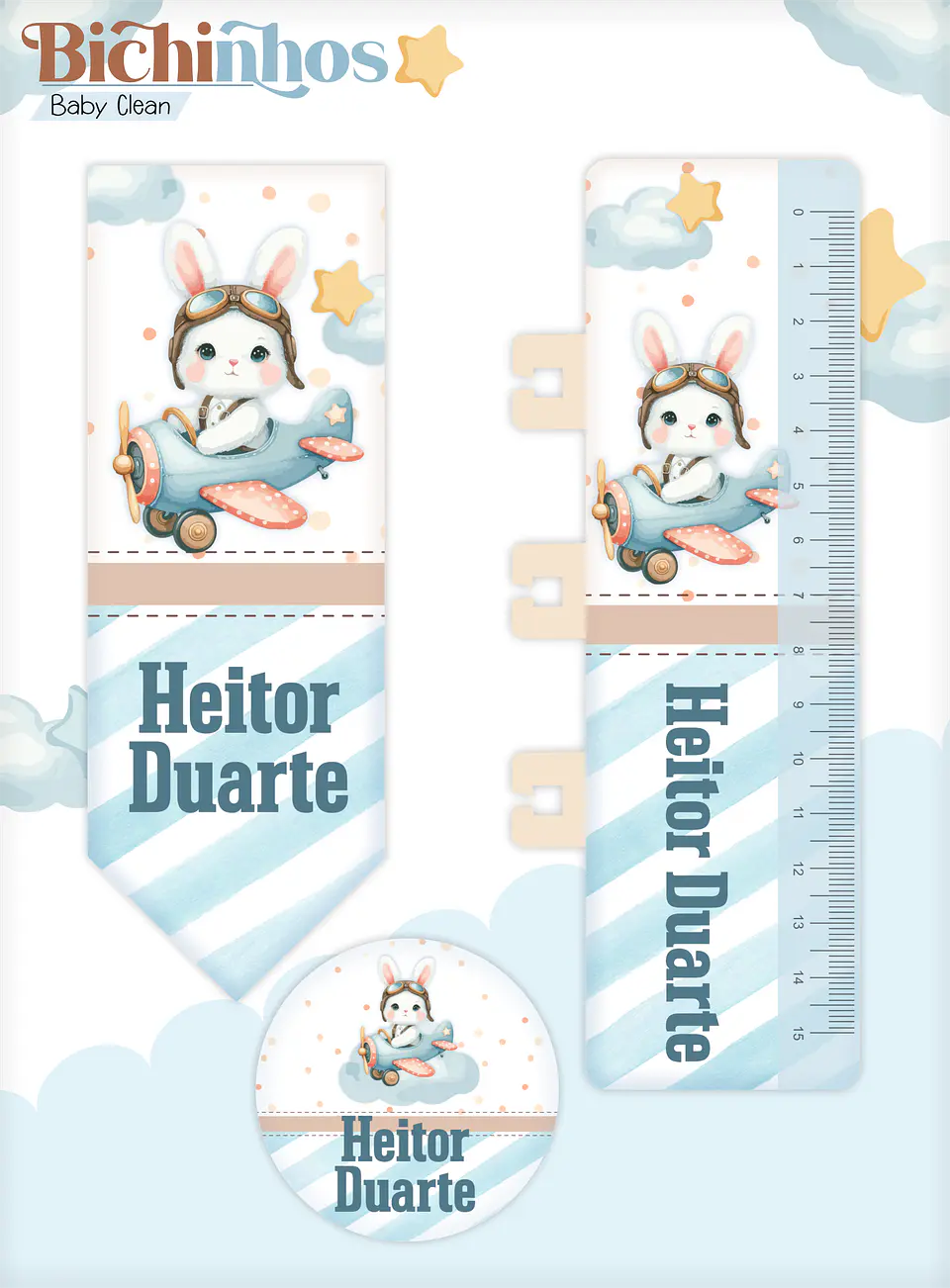 Arquivo Combo Encadernação Baby Coelhinho Aviador Alfabeto 5