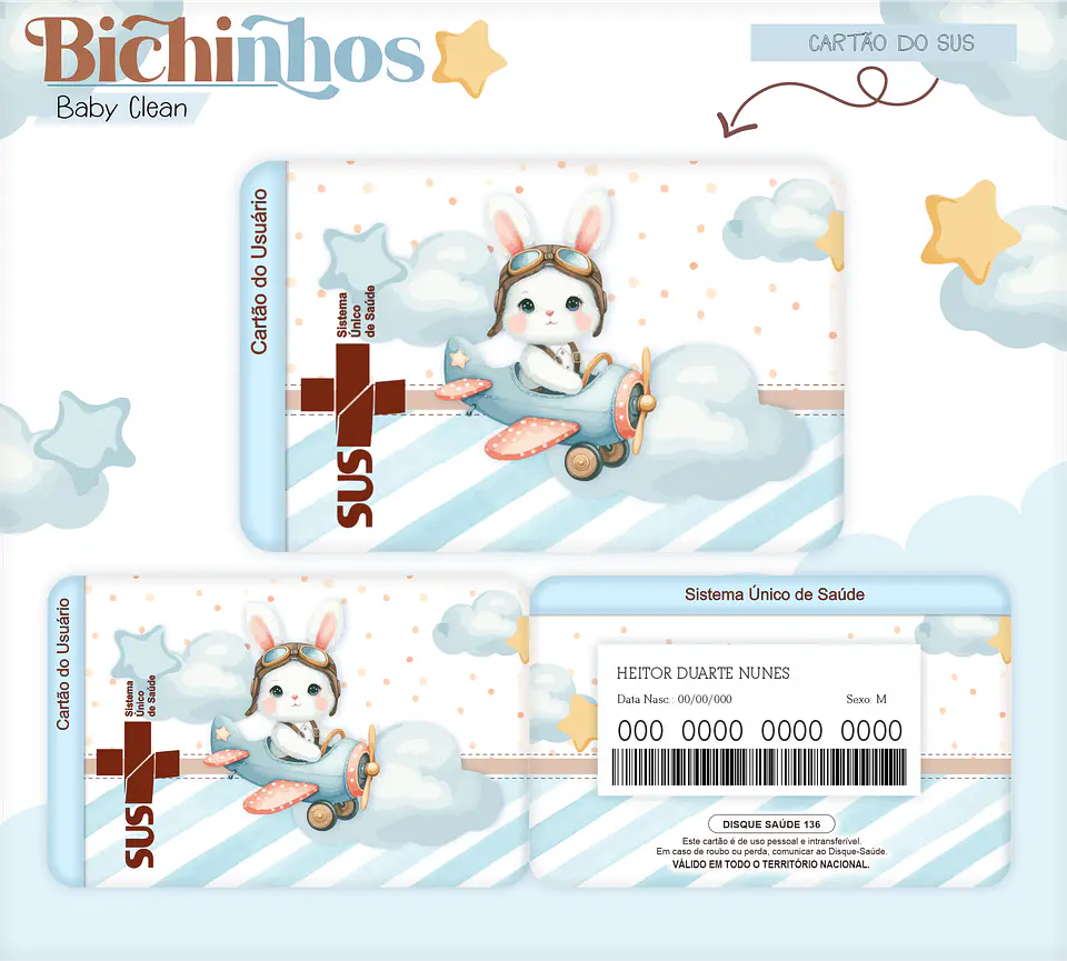 Arquivo Combo Encadernação Baby Coelhinho Aviador Alfabeto 7