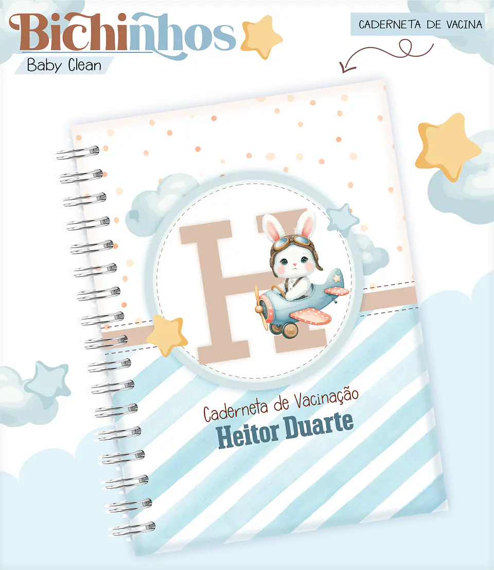 Arquivo Combo Encadernação Baby Coelhinho Aviador Alfabeto 9