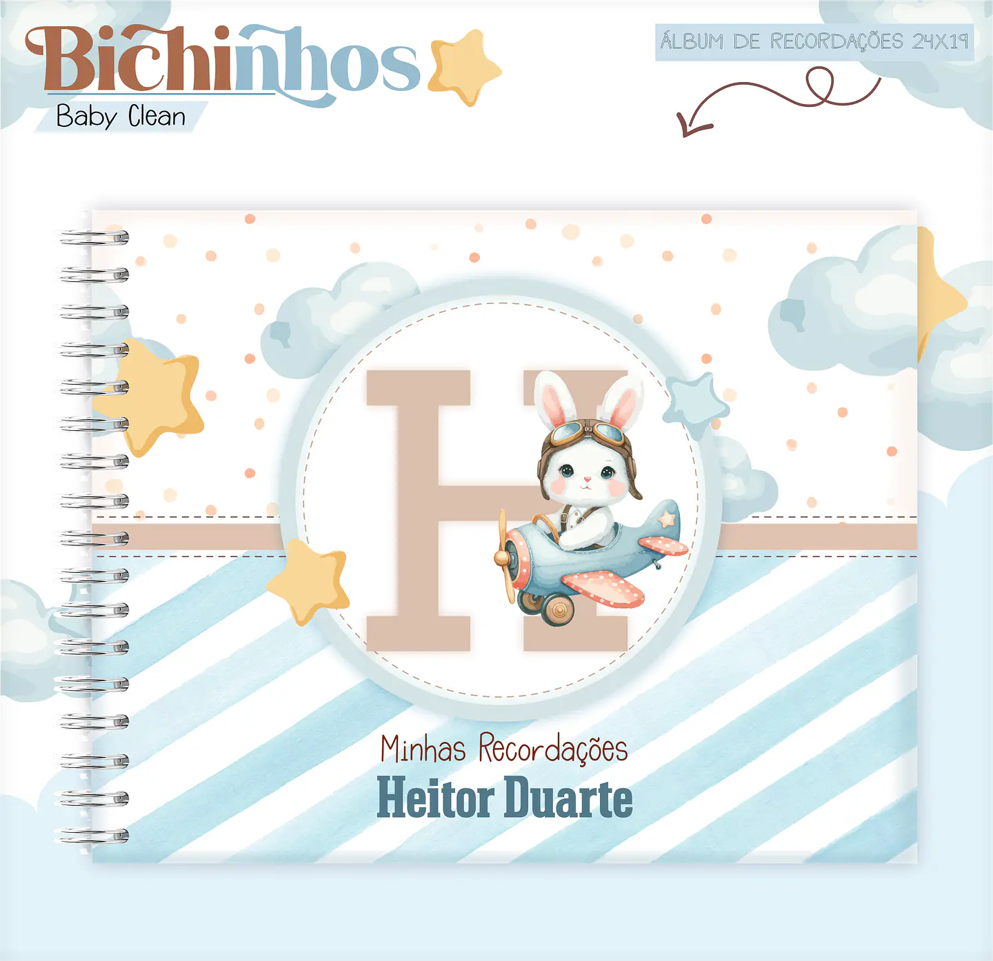 Arquivo Combo Encadernação Baby Coelhinho Aviador Alfabeto 11