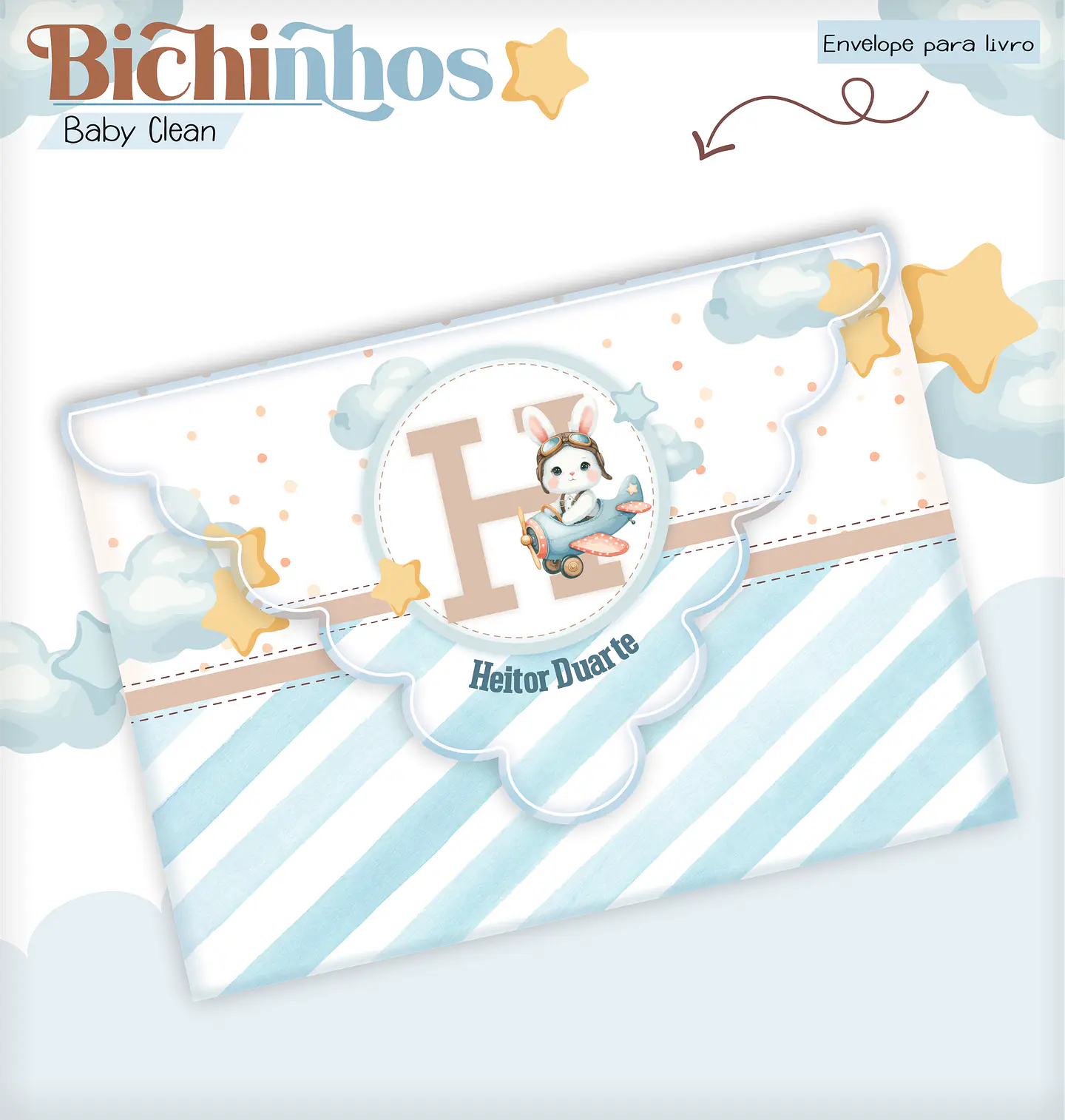 Arquivo Combo Encadernação Baby Coelhinho Aviador Alfabeto 16