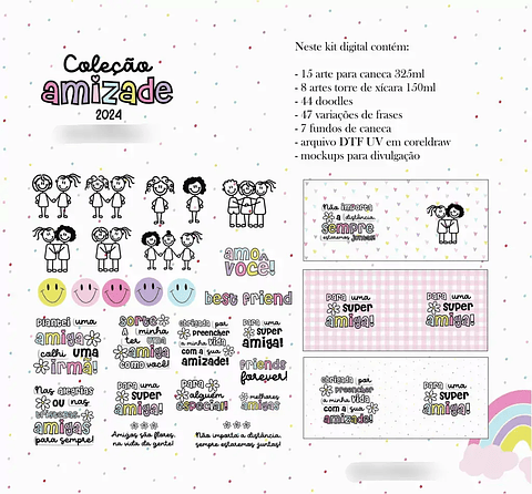 Arquivo Sublimação Canecas Dia do Amigo