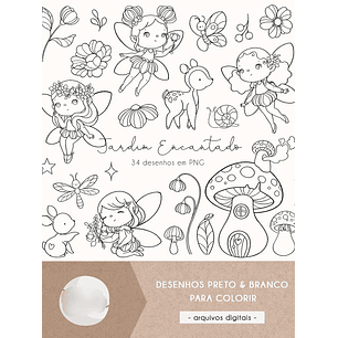 Kit Digital Jardim Encantado para Colorir