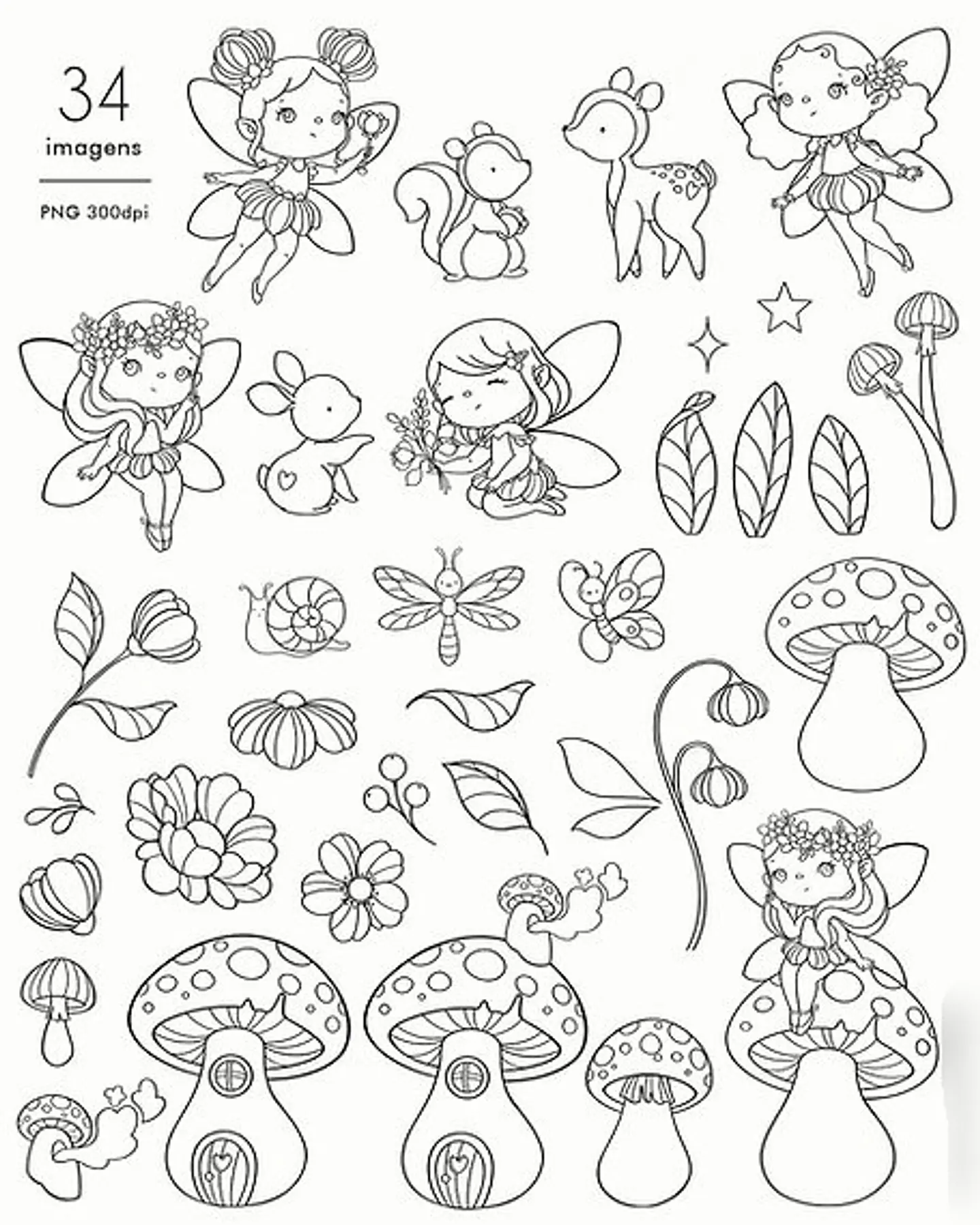 Kit Digital Jardim Encantado para Colorir 2