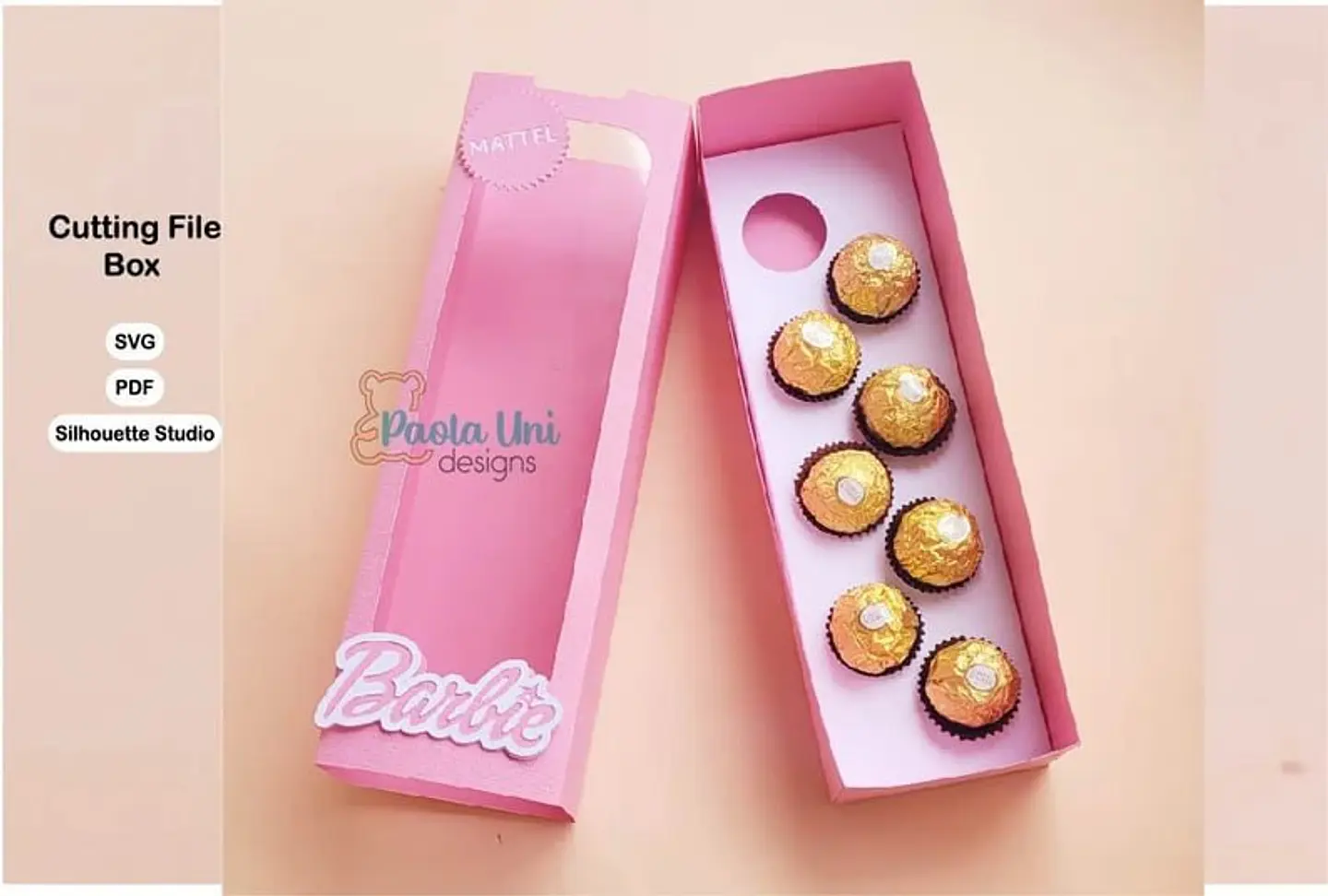Arquivo de Corte Caixa Barbie Doces Ferrero Rocher 1