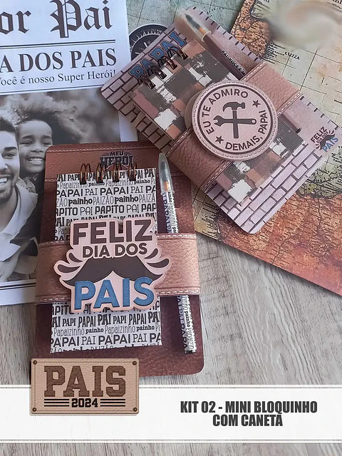 Arquivo Dia dos Pais Mini Bloquinho com Caneta